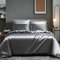 Boqingzhu Satin Bettwäsche 155x220cm Grau Dunkelgrau Anthrazit Hellgrau Luxus Seide Wende Glanzsatin Bettwäsche Set Uni Einfarbig Glatt Glänzend Bettbezug und 2 Kissenbezüge 80x80cm