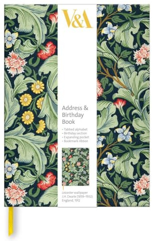 Museums & Galleries Address and Birthday Book - Leicester Wallpaper by J.H Dearle - Floral Hardback Organiser