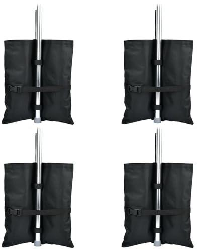 TMBMLPP Gazebo Weights Sand Bags, Set of 4 Gazebos Sand Weights Bags, Gazebo Weights Bags, Gazebos Weights Set of 4 Heavy Duty, for Pop Up Tent Trampoline Outdoor Sun Shelter Umbrella - Black