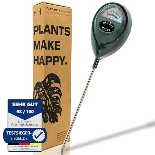 Netrox Bodenfeuchtigkeitsmesser I Präzise Technologie für Garten Liebhaber & Profis I Einfach & Robust I Ideal für Anfänger & Zimmerpflanzen-Enthusiasten I Energiesparende & Langlebige Pflanzenpflege