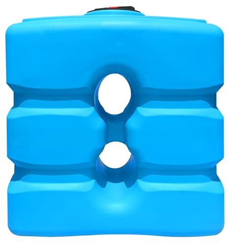 Esto Serbatoio Acqua Verticale 800 L -1000L Cisterna Biforo, Bidone Acqua Potabile in Polietilene Atossico Serbatoio Acqua Potabile o Piovana con Predisposizione Rubinetto Per uso Esterno (1000 Litri)