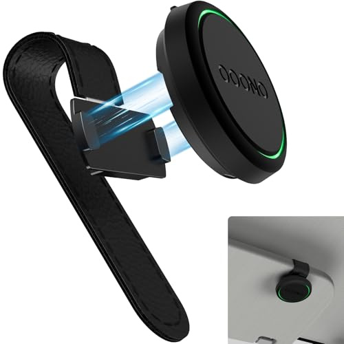 SUPMEGA Soporte magnético para parasol de coche OOONO CO-Driver NO2, soporte de visera de cuero con imanes integrados, compatible con detector de flash OOONO NO2