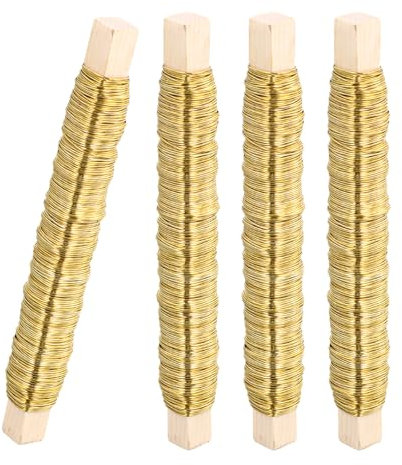 4 Rotoli Filo per Gioielli Fai Da Te 0.7MMx35M, Filo Metallico da Giardino, Filo per Rilegatura a Fiori, Filo D'Oro per Composizioni Floreali, Confezioni Regalo o Fissaggio di Piante