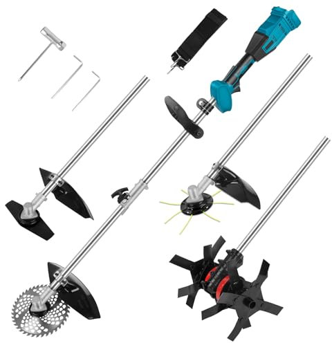 2 En 1 Cultivadora Y Desbrozadora Inalámbrica, Compatible con Batería Makita De 18 V Máx. (sin Batería), Cortacésped con Motor Eléctrico para Jardín Y Césped.