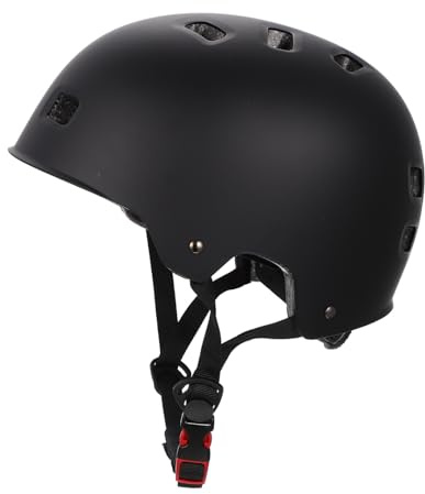 UKCOCO Casque Skate Noir pour Adultes Casque Extérieur Multi-Sport Respirant Protection pour Skateboard Roller Trottinette et Patins à roulettes