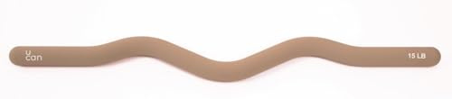 Barra de silicón curva con peso para ejercicio | Barra ergonómica para entrenamiento de fuerza y pilates | Accesorio fitness ideal para tonificación y resistencia (Latte, 15 LB)