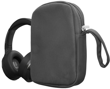 kwmobile Hörlursväska för Over Ear-hörlurar kompatibel med headset/overear hörlursfodral – bärväska för hörlurar – resefodral – mörkgrå