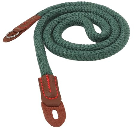 Oytrui Kamerarem, Mjuk Bomullshalsrem för Spegellösa DSLR-kameror, med Fästring för Vintage Compact DSLR MFT Hel Ram, 100 Cm Längd 10 Mm Diameter (Grön)