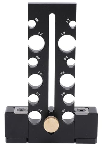 NDNCZDHC Gabarit de cheville à 12 trous, diamètre de 7 à 18 mm, fraisage en alliage d'aluminium rotatif et réglable, tige ronde, coupe-trou réglable