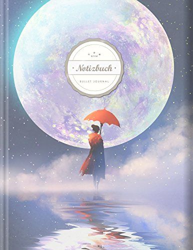BULLET JOURNAL (©Star, A4, 156 Seiten, Softcover) || Mit Register || XXL Punktraster Notizbuch, Tagebuch, Gepunktete Seiten, Dot Grid Notebook, „Mondlicht“