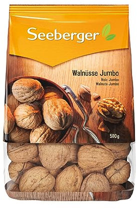 Seeberger Walnüsse Jumbo 10er Pack: Extra große Walnusskerne mit Schale - ideal für den kleinen Hunger zwischendurch - unverarbeitet - roh, vegan (10 x 500 g)