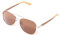 Bonizetti Herren Sonnenbrille BOSTON Breite 136mm Holz Gold, Glasfarbe braun 136mm Pilotenbrille, Naturmaterialien