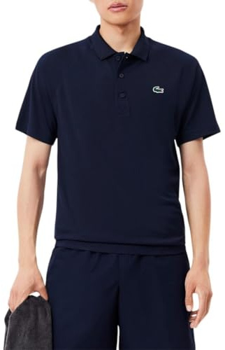 Lacoste Men's Regular Fit UV Protect Golf Polo Shirt, Navy Blue, Medium
