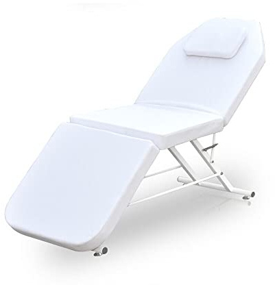 Donened 182 x 60 x 60 cm, lettino da massaggio, pieghevole, portatile, fino a 200-250 kg, con poggiatesta (bianco)