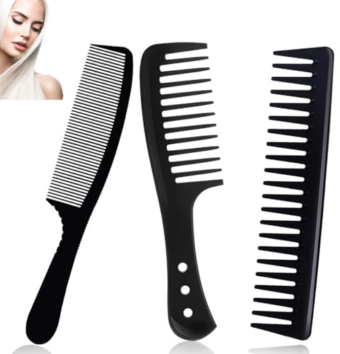 3Pcs Hairdressing Comb - Hair Comb, Salon Wide Tooth Comb, Heat Resistant Texture Comb, Anti-Static Tail Combs, Shower Combs, Professional Styling Comb, Highlight Comb for Long, Wet or Curly Hair