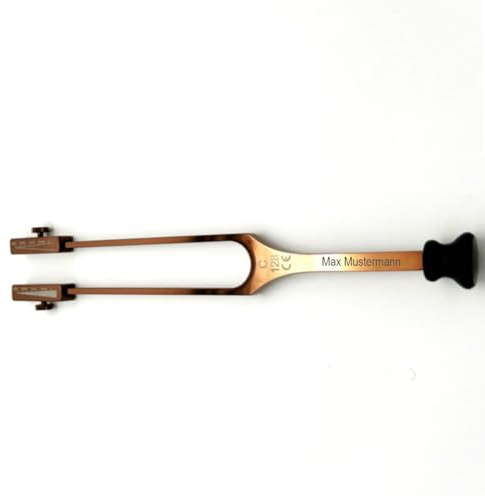 Stimmgabel nach Rydel Seiffer c128/c64 Hz - hochglanz kupfer mit gravierten Dämpfern und individueller Gravur