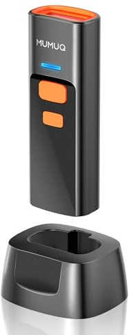 Wireless Barcode Scanner Mini Bluetooth 1D 2D QR Bar Code Scanner 3-in-1 Bluetooth & 2.4G & USB Wire Barcode Reader Compatible with Windows Android iOS Tablet PC (with Charging Dock)