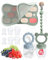 Fruchtsauger Baby ab 3 4 5 6+ Monate, 2 Stück Baby Obst Nahrung Futterautomat & MBabynahrungs-Aufbewahrungsbehälter & Schnullerkette & 6 Silikon Sauger in 3 Größen