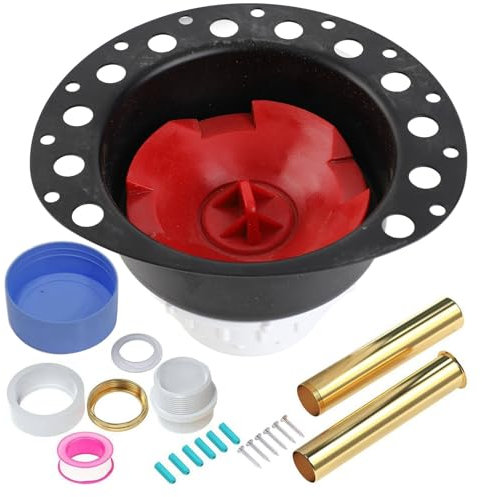 Kit de drainage de baignoire autoportant Qotolite, tuyauterie de cuivre à l'épreuve des fuites, compatibilité universelle, capuchon d'essai de goutte intégré, pour les bricoles,