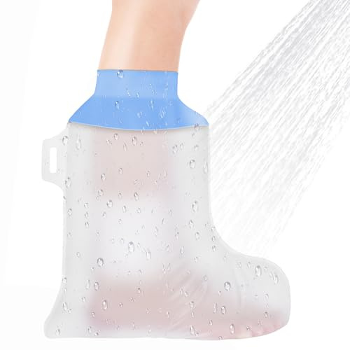 ANOMM Waterproof Foot Cast Cover, Reusable Adult Foot Cover for Shower | Soft Comfortable Cast Protectors for Ankle, Foot, Toe, Watertight Seal Cast Bag for Bandages, Dressings, Wound Care Supplies