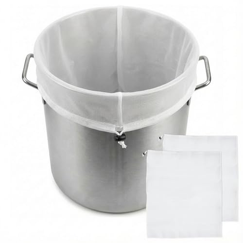 2Pcs 26 * 22 inches Drawstring Straining Bag Extra Large, Strainer Bag, Fine Mesh Brew Bags, Reusable Nylon Nut Milk Bag Filter Bag for Straining Home Brew Bag Wine Jam Fruits Nut Milk and Yogurt