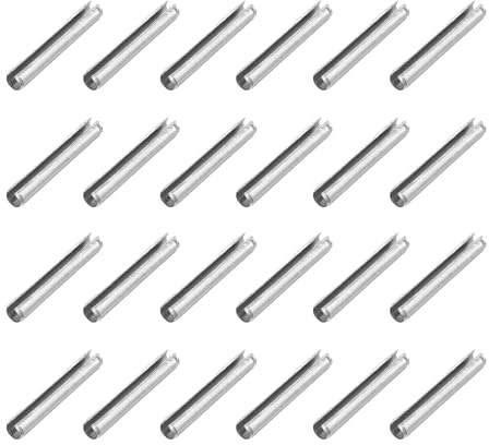 QUARKZMAN 60 Piezas Pasadores De Resorte 7/50 Pulgada(3.5mm) Plateado | Ranurados, Diámetro, Pernos De Expansión De Acero, 4/5 Pulgada(20mm) Longitud, Para Sujeción Segura