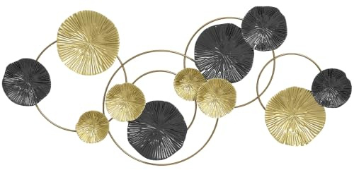 HOMCOM Large Metal Wall Art, Modern Hanging Wall Sculpture, Gold | Unique Multi-Leaf Design, Horizontal or Vertical, Metal Hanging Decoration, Living Room, Bedroom, Entryway