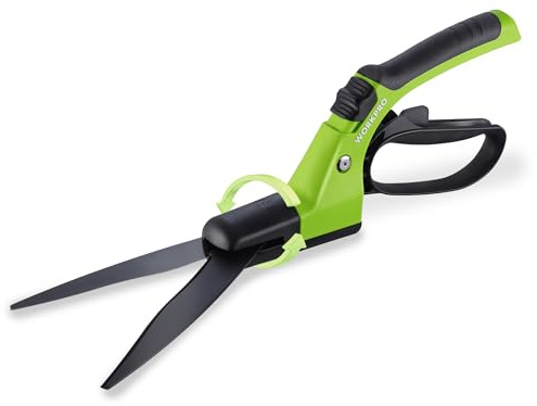WORKPRO Forbici Tagliaerba con Rotanti 360°, Forbici Erba 350mm con Lama Rivestita Antiruggine, Impugnatura Ergonomica, Blocco di Sicurezza, Cesoie da Giardinoper Prato, Piante e Bonsai