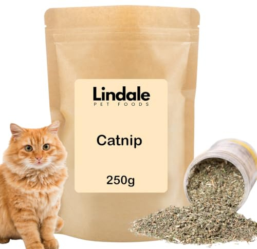 Lindale Hierba gatera extra fuerte de 250 g, hierba gatera natural de primera calidad para gatos, alimentos potentes y duraderos para mascotas