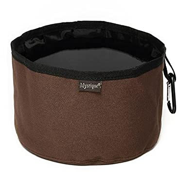 Mystique Reisetrinknapf Reisenapf mit Karabiner faltbar Faltnapf 2,0l braun