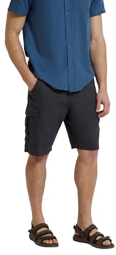 Mountain Warehouse Lakeside Mens Cotton Cargo Shorts | Lightweight & Durable Knee Length Bottoms for Comfort, 6 Storage Pockets for Convenience, Ideal for Summer, Hiking, Holiday