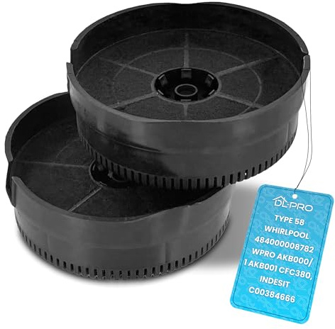 DL-pro 2 aktivt kolfilter för Whirlpool 484000008782 typ 58, Ikea Nyttig FIL 220