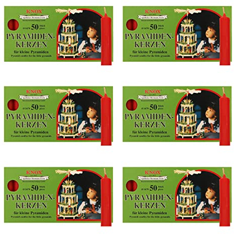 OLShop AG Knox Pyramidenkerzen rot, 6er Pack (6 x 50 Stück), Größe: ca. 14 x 70 mm Weihnachtskerzen