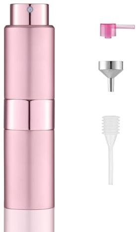 Toureal 20ml Travel Perfume Atomiser Refillable - Mini Aftershave Spray Bottle - Small Glass Fragrance Atomizer for Women - Portable Empty Cologne Refill Pump Dispenser for Men Pink
