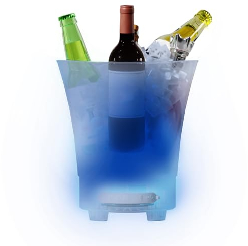 Secchiello per il Ghiaccio a LED con Altoparlante Bluetooth, 7 Litri di Grande capacità 4 modalità di Luce Secchiello per Vino, Ghiaccio, Birra Colorata con Coperchio, Batteria