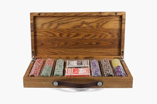 CHIP UP Personligt pokerset – 300 keramiska - och plastchips – pokerkort – dealknapp – individuell logo – present för män – perfekt pokergåva (300 plastchips)