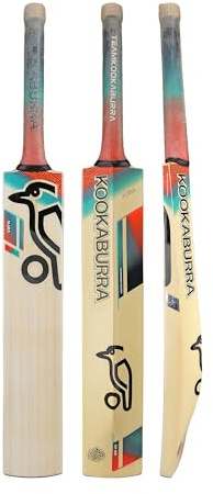 Kookaburra Aura 6.5 Cricket Bat, Short Handle Batte Unisexe, Corail/Bleu, Manche Court