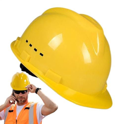 Casque de sécurité, casque ventilé confortable, protection de tête réglable, coque résistante, protection de la tête légère absorbant les chocs, parfait pour le travail en plein air, la construction