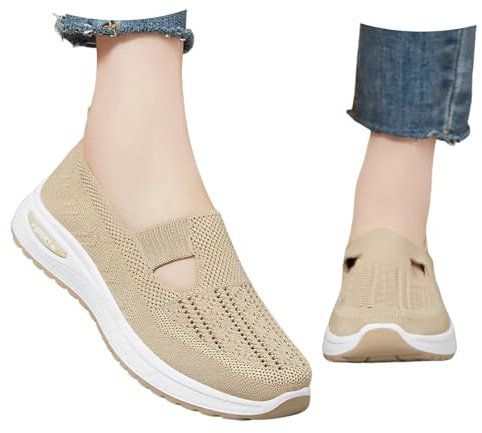 Bastwahl Mocassins Femme Athlétique Ballerines Orthopédique Antidérapante Décontracté Chaussures Marche Bout Rond Baskets Enfiler Tennis sans Lacet Sneakers de Mode et Sport Chic Fitness Slip on