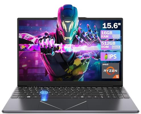 Ordinateur Portable de 15,6 Ryzen 5 3500U Processeur 16 Go DDR4 512 Go SSD, PC Portable Graphique Intégré Laptop PC avec Prise en Charge Touch ID 2.4/5G WiFi Bluetooth USB 3.0 * 2, Mini HDMI