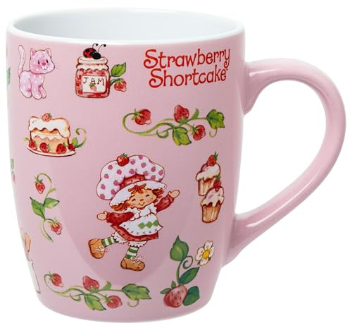 Silver Buffalo Strawberry Shortcake Berry Vines Toss Print 25oz Jumbo Curved Ceramic Mug