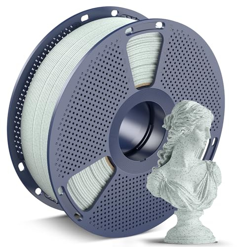 SUNLU Filamento PLA Marmo ad Alta Velocità 1.75mm, Filamento per Stampante 3D PLA ad Alta Velocità da 600 mm/s, Texture Naturale Simile al Marmo, Stampa Liscia, 1kg Ciano Chiaro Marmo