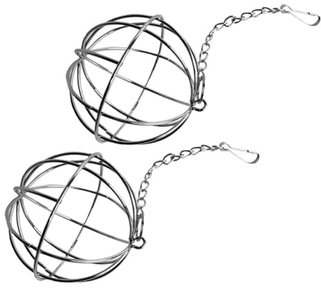 ROMISBABA Bolas de Alimentación Colgantes para Conejos 2 Piezas Comedero de Acero Inoxidable para Jaula Dispensador de Heno para Cobayas y Chinchillas Accesorio Ligero y Reutilizable