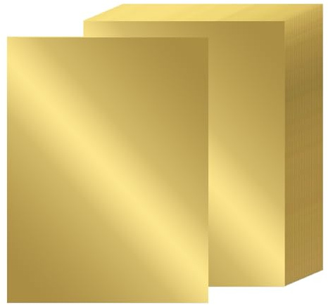 24 feuilles métallisé papier cartonné Lot de A4,Doré papier de bricolage coloré 250 g/m² épais,pour scrapbooking, faire-part, cartes de vœux, décoration créative, loisirs créatifs et impression
