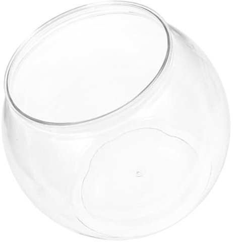 LOORGVEL Transparentes Kleines Rundes Kunststoff Aquarium Sturzsicheres Büro Fischglas Dekoratives Aquarium für Goldfische und Schildkröten
