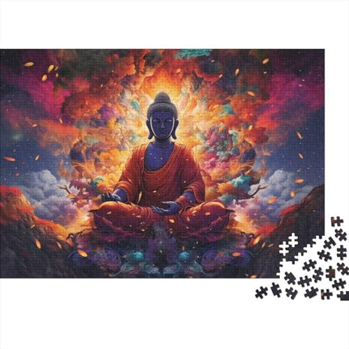 Persona meditadora Puzzle de 1000 Piezas Papel para Adultos Arte de luz Nocturna Puzzle para Adultos Relajación Enfoque Decoración Regalo 38x26cm/1000pcs
