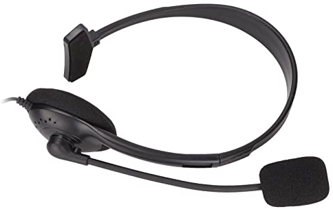 Jelquix Justerbart S480 Telefonheadset PC Business Headset med Brusreducerande Trafikheadset för Hemmakontor Svart för Telemarketing och Konferenssamtal ABSColour
