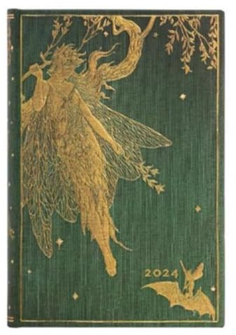 Paperblanks 12-Monatskalender 2024 Olive Fairy | Tagesüberblick | Mini (95 × 140 mm)
