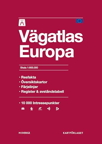 M Vägatlas Europa Skala 1:800 000