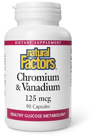 Natural Factors, Chromium & Vanadium 125 mcg, Supports Healthy Metabolism, 90 capsules